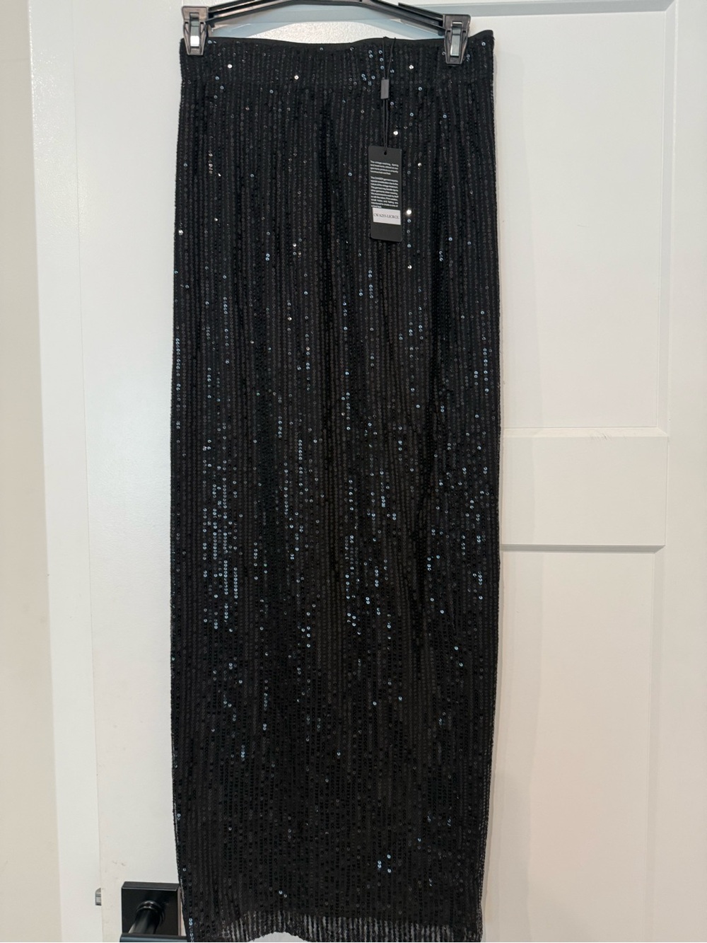 Chaser Black Sequin Midi Skirt